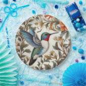 Flying Hummingbird William Morris Inspired Pappteller (Party)