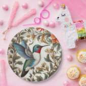 Flying Hummingbird William Morris Inspired Pappteller (Party)