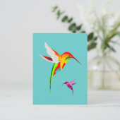 Flying Hummingbirds Postkarte (Stehend Vorderseite)