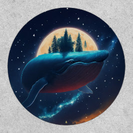 Flying Humpback Whale Moonlight Sea Starry Forests