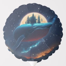 Flying Humpback Whale Moonlight Sea Starry Forests Ballon