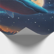 Flying Humpback Whale Moonlight Sea Starry Forests