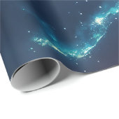 Flying Humpback Whale Moonlight Sea Starry Forests Geschenkpapier (Rolleneckpunkt)