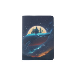 Flying Humpback Whale Moonlight Sea Starry Forests Passhülle