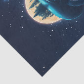 Flying Humpback Whale Moonlight Sea Starry Forests Seidenpapier (Ausschnitt)