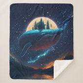 Flying Humpback Whale Moonlight Sea Starry Forests Sherpadecke (Vorderseite)