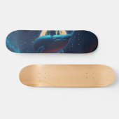 Flying Humpback Whale Moonlight Sea Starry Forests Skateboard (Horizontal)