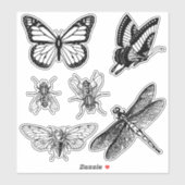 Flying insects transparent stickers aufkleber (Blatt)