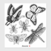 Flying insects transparente Aufkleber (Blatt)