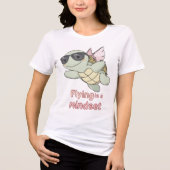Flying Is a Mindset – Cute Turtle with Wings Inspi Tri-Blend Shirt (Vorderseite)