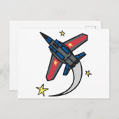 Flying Jet Flugzeug Postkarte (Vorne/Hinten)