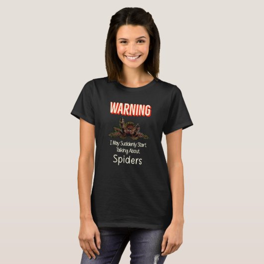 Flying Jumping Spider Warning Spooder Mom Spooder  T-Shirt (Vorne ganz)