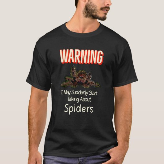 Flying Jumping Spider Warning Spooder Mom Spooder T-Shirt (Vorderseite)