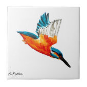 Flying Kingfisher Art Fliese (Vorderseite)