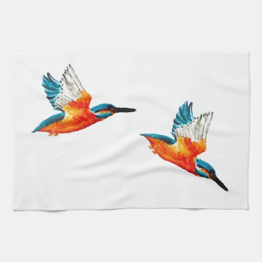 Flying Kingfisher Art Handtuch (Horizontal)