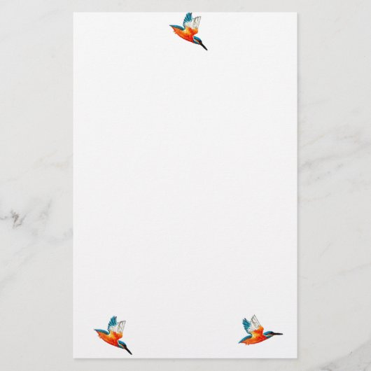 Flying Kingfisher Birds Briefpapier (Vorderseite)