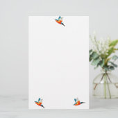Flying Kingfisher Birds Briefpapier (Stehend Vorderseite)