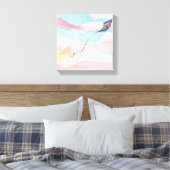 Flying Kite | Airy Watercolor Sky Leinwanddruck (Insitu (Schlafzimmer))