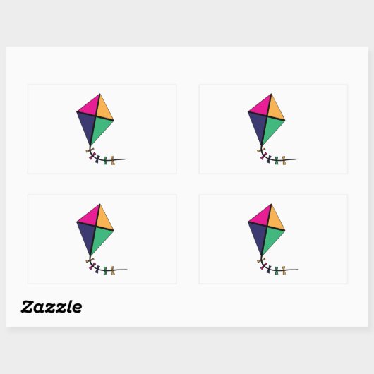 Flying Kite Rechteckiger Aufkleber (Blatt)