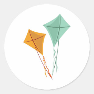 Flying Kites Runder Aufkleber