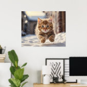 *~* Flying Kitty 5:4 Kitten Cat AP68 Poster (Heimbüro)