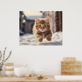 *~* Flying Kitty 5:4 Kitten Cat AP68 Poster (Küche)