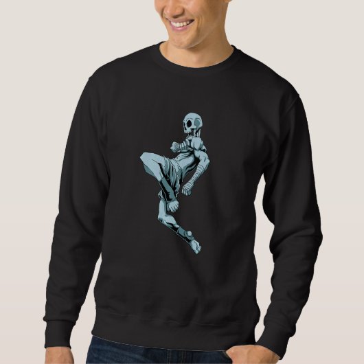 Flying Knee Skeleton  Muay Thai Skeleton Thai Boxi Sweatshirt (Vorderseite)