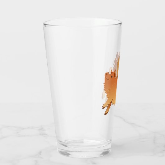 Flying Kunekune Pig Glas (Rechts)