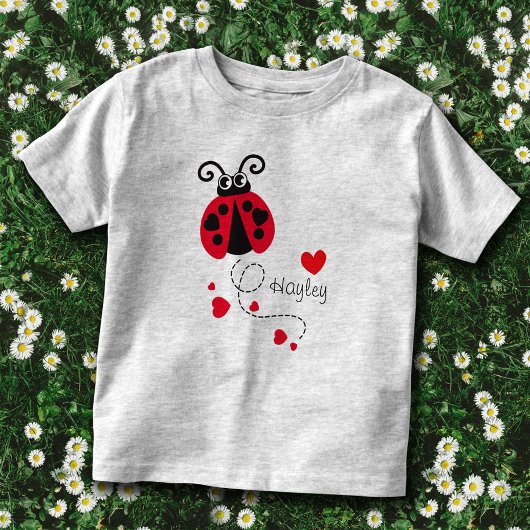 Flying ladybug herzen Red Name T - Shirt