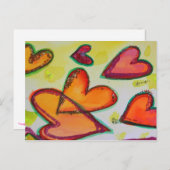 Flying Laugh Hearts Postkarte (Vorne/Hinten)