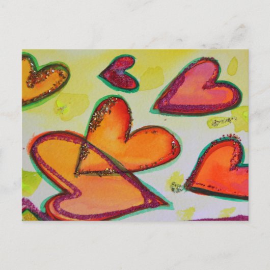 Flying Laugh Hearts Postkarte (Vorderseite)