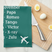 Flying Lesson Phonetic Alphabet Aero Flugzeug Spot Küchentuch (Viertel Falte)