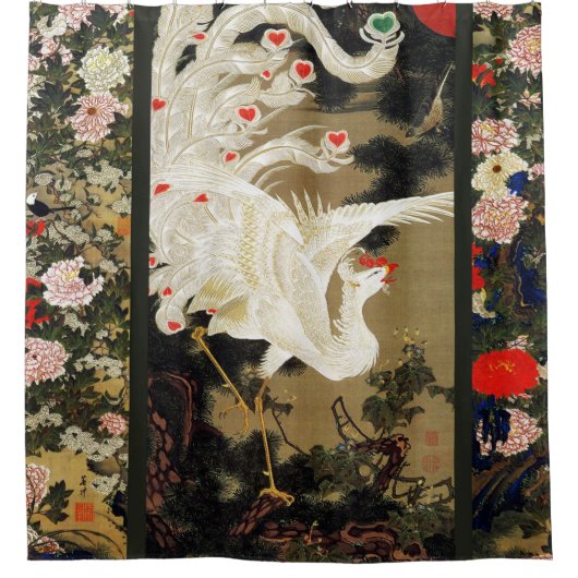 FLYING-LIEBE PHOENIX, Federn, HerzValentinstag Duschvorhang (Vorderseite)