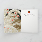 FLYING-LIEBE PHOENIX, Federn, HerzValentinstag Feiertagskarte (Innenseite)