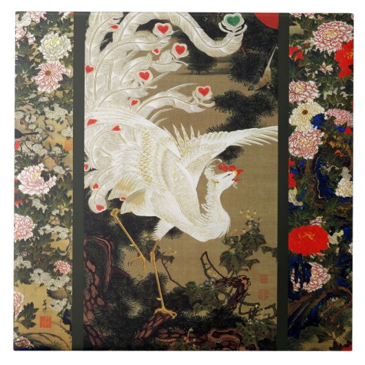 FLYING-LIEBE PHOENIX, Federn, HerzValentinstag Fliese (Vorderseite)