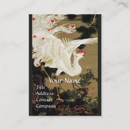 FLYING-LIEBE-PHOENIX, Weißfedern, Herz-Monogramm Visitenkarte (Vorderseite)