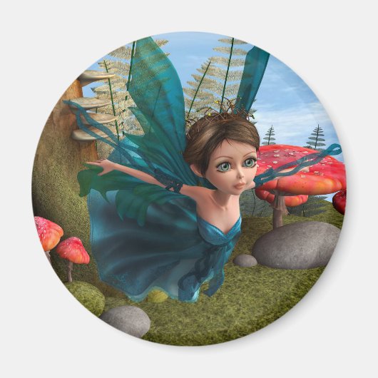 Flying Little Fairy Butterfly Magnet (Vorne)