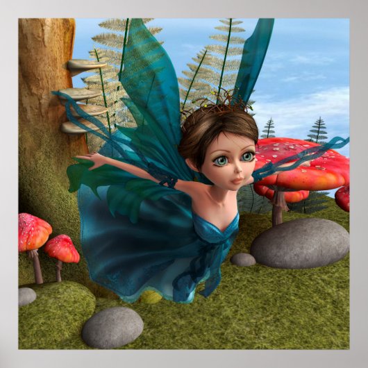 Flying Little Fairy Butterfly Poster (Vorne)