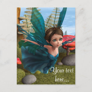 Flying Little Fairy Butterfly Postkarte