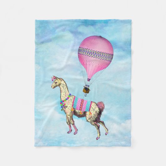 Flying Llama Fleece Blanket (Vorderseite)