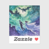 Flying Lovers - Aquarellmalerei Aufkleber (Blatt)