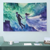 Flying Lovers - Aquarellmalerei Banner (Messe)
