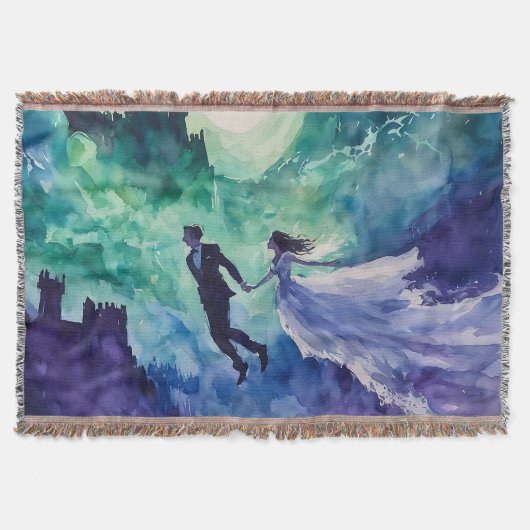 Flying Lovers - Aquarellmalerei Decke (Vorderseite)