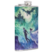 Flying Lovers - Aquarellmalerei Flachmann (Rechts)