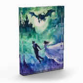 Flying Lovers - Aquarellmalerei Fotoblock (Links)