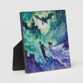 Flying Lovers - Aquarellmalerei Fotoplatte (Vorderseite)