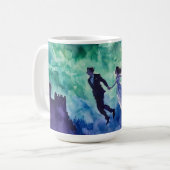 Flying Lovers - Aquarellmalerei Kaffeetasse (Vorderseite Links)