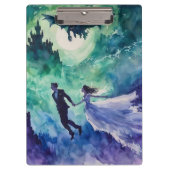 Flying Lovers - Aquarellmalerei Klemmbrett (Vorderseite)