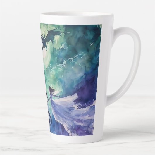 Flying Lovers - Aquarellmalerei Milchtasse (Rechts)