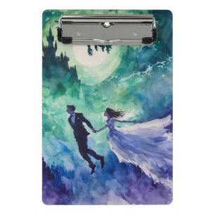 Flying Lovers - Aquarellmalerei Mini Klemmbrett